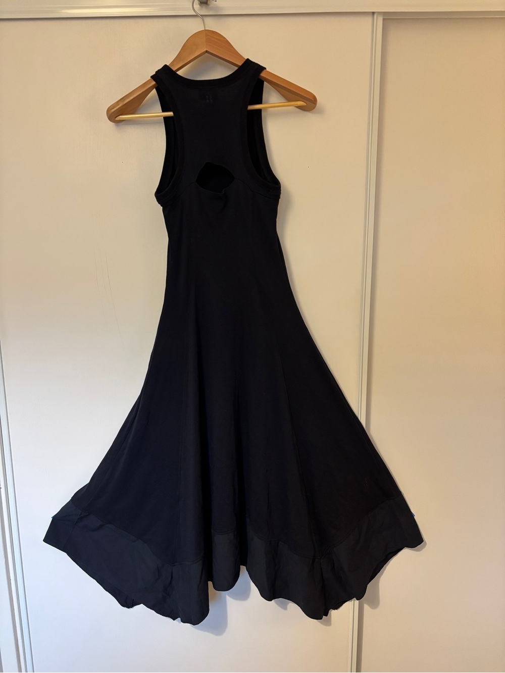Sweaty Betty Maxi Dress Drift Racer Size 2 Navy Blue Asymmetrical Hem Racerback - Picture 4 of 9